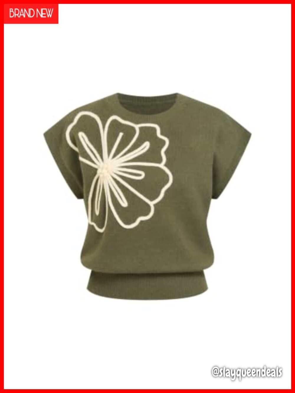 CIDER Sweater Vest Women Short Sleeve Knit Layering Top